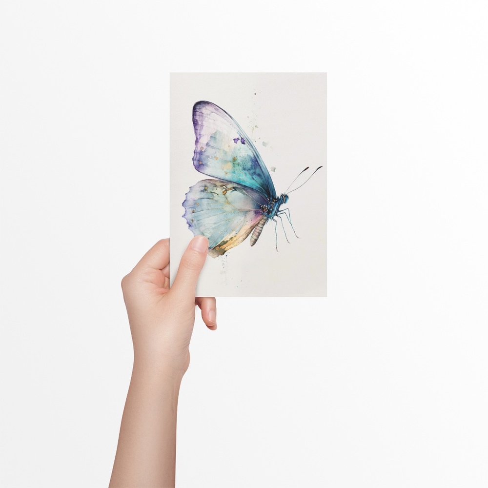 Watercolor Butterfly Wall Art Illustration Print Poster Unframed - Picture 5 of 6